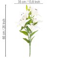 Lily Artificial Flower with 6 White Blooms, 66cm Decorative Stem | Floristik24.co.uk