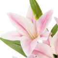 Artificial Lily Stems 68cm Pink and Green Set of 3 | Floristik24.co.uk
