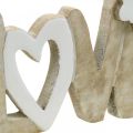 Floristik24 Table decoration &quot;Love&quot;, wooden decoration with heart and butterfly natural, white L24cm H17.5cm