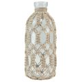 Floristik24 Macrame bottle glass decorative vase natural jute Ø10.5cm H26cm