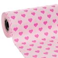 Floristik24 Muff Paper with Heart Motif Pink 25cm x 100m