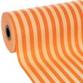 Floristik24 Orange Striped Paper Roll 25cm x 100m for Decoration and Wrapping