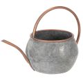 Floristik24 Metal decorative watering can, vintage country style, garden decoration, for planting, silver copper, L41cm Ø26cm H30cm