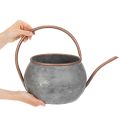 Metal decorative watering can, vintage country style, garden decoration, for planting, silver copper, L41cm Ø26cm H30cm | Floristik24.co.uk