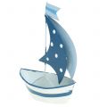 Floristik24 Decorative sailing boat made of metal blue, white 9,5cm x 13cm 2pcs