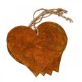 Floristik24 Decorative metal hearts, autumn decorations, decorative pendants, patina 14×15cm 6pcs
