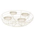 Floristik24 Round Metal Advent Candle Holder for 4 Tealights or Candles, 35cm, Grey
