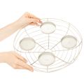 Round Metal Advent Candle Holder for 4 Tealights or Candles, 35cm, Grey | Floristik24.co.uk