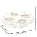 Round Metal Advent Candle Holder for 4 Tealights or Candles, 35cm, Grey | Floristik24.co.uk