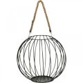 Floristik24 Decorative basket for hanging metal hanging basket black Ø32cm