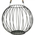 Floristik24 Decorative basket for hanging metal hanging basket black Ø32cm