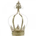 Floristik24 Metal crown, tealight holder for Advent, planter for hanging golden, antique look Ø16.5cm H27cm