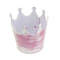 Floristik24 Metal crown Pink, White-washed Ø8cm H7cm 8pcs