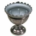 Floristik24 Decorative cup metal grey, silver Ø13cm H14.5cm
