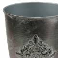 Floristik24 Decorative metal goblet with ornament silver gray Ø16.5cm H31cm