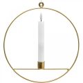 Floristik24 Candle holder for hanging golden metal decorative ring Ø25cm 3pcs