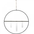 Floristik24 Decorative ring to hang with glasses metal black Ø35cm