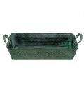 Floristik24 Metal bowl square 36cm x 15cm H8cm green