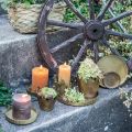 Metal plates for decorating, table decoration, candle tray round golden antique look Ø7.5/10/12/15/18cm H2cm set of 5 | Floristik24.co.uk