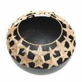 Floristik24 Table decoration Christmas vessel with stars black, golden Ø14cm H10.5cm