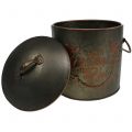 Floristik24 Metal pot with lid Ø17.5cm H20.5cm