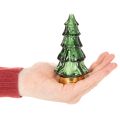 Green Glass Christmas Trees with LED Lighting, 13cm, Set of 2, Indoor Decoration | Floristik24.co.uk