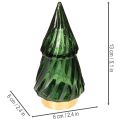 Green Glass Christmas Trees with LED Lighting, 13cm, Set of 2, Indoor Decoration | Floristik24.co.uk