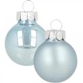 Floristik24 Mini Christmas ball glass blue gloss/matt Ø2.5cm 24p