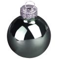 Mini Christmas balls glass green mother of pearl grey Ø3cm 22 pcs | Floristik24.co.uk