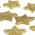 Floristik24 Mini glitter star gold 2.5cm 96pcs