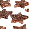 Floristik24 Mini glitter star for spreading brown 2,5cm 48pcs