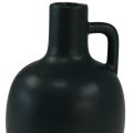 Floristik24 Mini ceramic vase matt black with handle Ø9cm H14.5cm