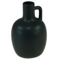 Floristik24 Mini ceramic vase matt black with handle Ø9cm H14.5cm