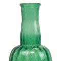Floristik24 Mini glass vase flower vase green Ø8.5cm H15cm