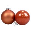 Mini Christmas balls glass red-brown glass balls Ø4cm 24pcs