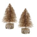 Floristik24 Mini Christmas tree gold with glitter 6pcs