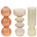 Floristik24 Mini Vases Glass Decorative Glass Vases Colored H15.5-17cm Set of 3
