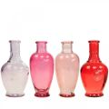 Floristik24 Mini vases glass decorative glass vases pink pink red purple 15cm 4pcs
