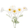 Floristik24 Artificial Poppy Flower White Long Stem 78cm Set of 3