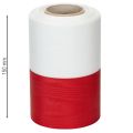 Moiré wreath ribbon, mourning ribbon white-red, decorative ribbon 150mm, memorial ribbon mourning fleur, acetate taffeta 25m | Floristik24.co.uk