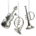 Floristik24 Musical instruments sort. 12cm - 14.5cm silver 3pcs