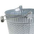 Floristik24 Zinc bucket braid pattern gray washed Ø20cm H19cm