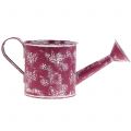 Floristik24 Planter watering can with butterflies galvanized violet-white H10cm