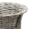 Floristik24 Wicker bowl with wooden stand grey, washed white Ø40cm