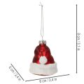 Glass Christmas Baubles Santa Hat Design 8cm Red and White Set of 6 | Floristik24.co.uk