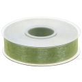 Floristik24 Organza ribbon green gift ribbon selvedge lime green 25mm 50m