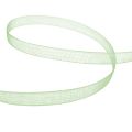 Floristik24 Organza ribbon green gift ribbon selvedge lime green 6mm 50m