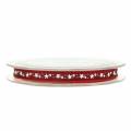 Floristik24 Organza ribbon with star dark red 6mm 20m