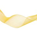 Floristik24 Organza ribbon gift ribbon yellow ribbon selvedge 40mm 50m