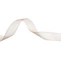 Floristik24 Organza ribbon gift ribbon beige ribbon selvedge taupe 15mm 50m